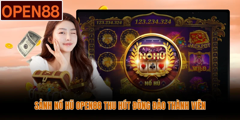 Sảnh nổ hũ Open88 thu hút đông đảo thành viên